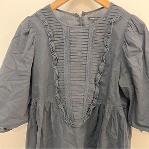 Bcgb Maxazria black puffed sleeve pleated blouse